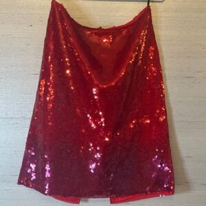 Lafayette 148 Red & Pink Ombré Sequin Skirt